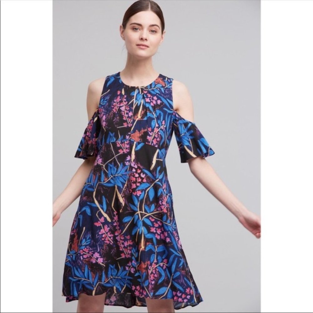 Maeve Elia Floral Cold Shoulder Dress, Size 2